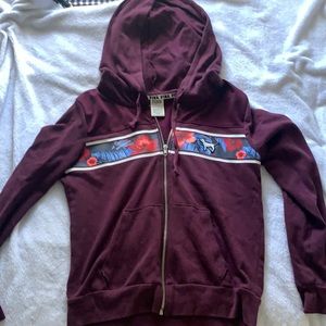 Pink Hawaiian zip up sweater